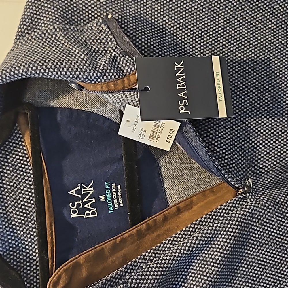 NWT Men's Jos A Bank Tailored Fit Zip Neck Pullover‎ - Picture 2 of 3
